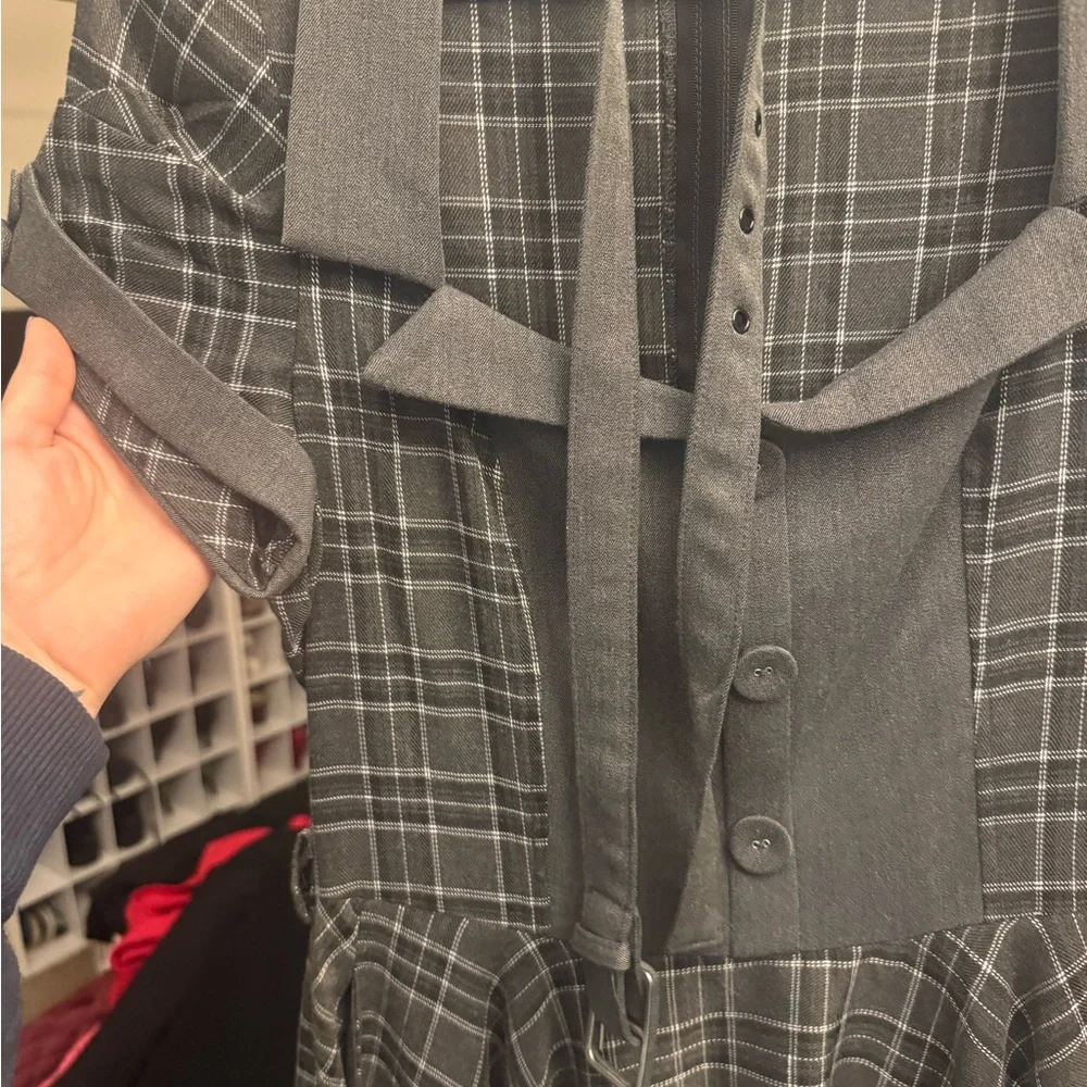 Voodoo Vixen Ella Gray Plaid Dress - Picture 4 of 4